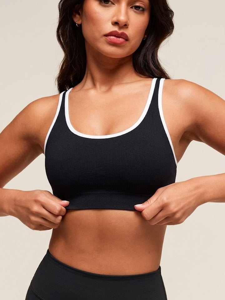 Trace Bra Seamless Longline Medium Impact – Black