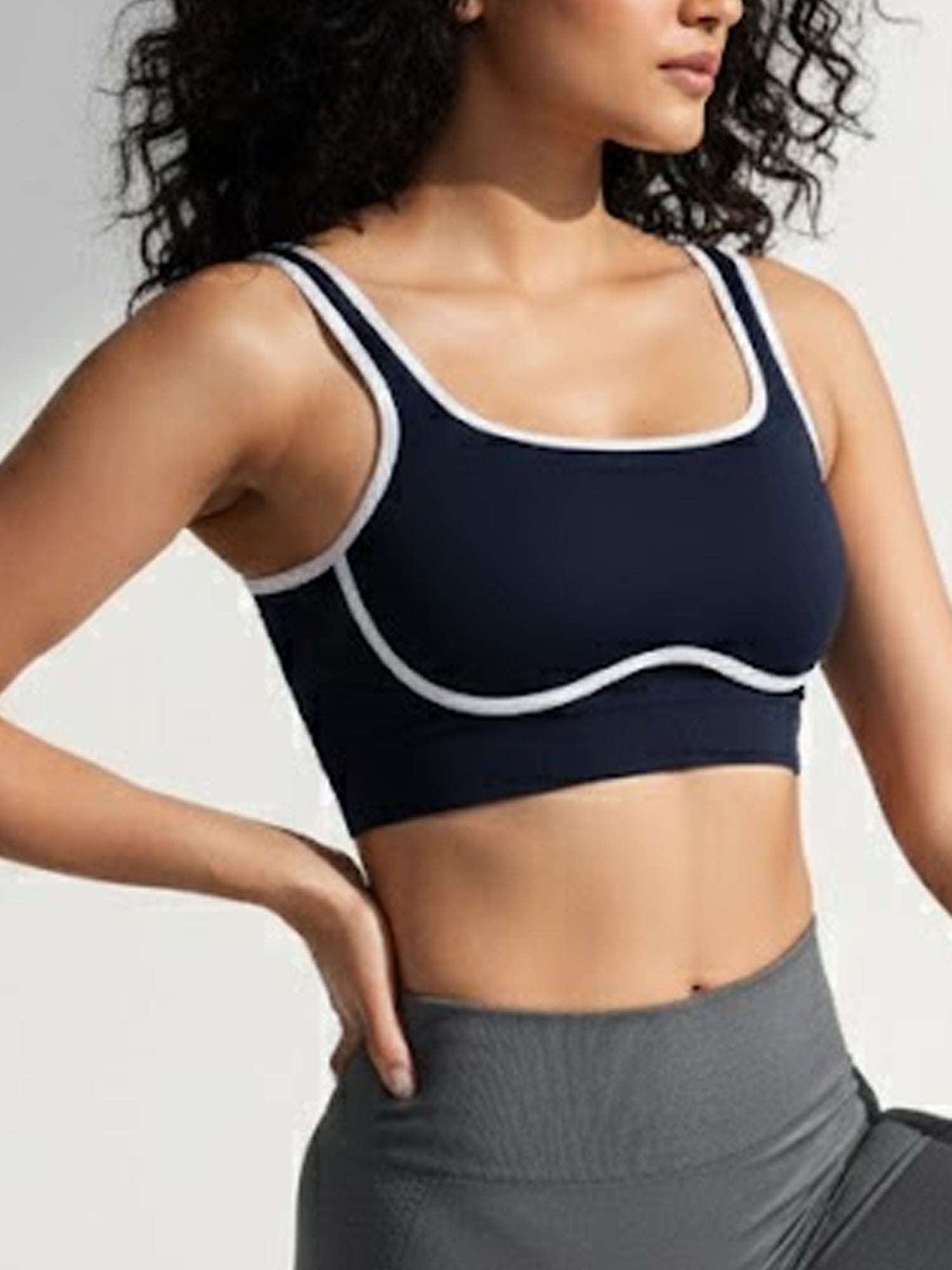 Close-up ribbed waistband black leggings